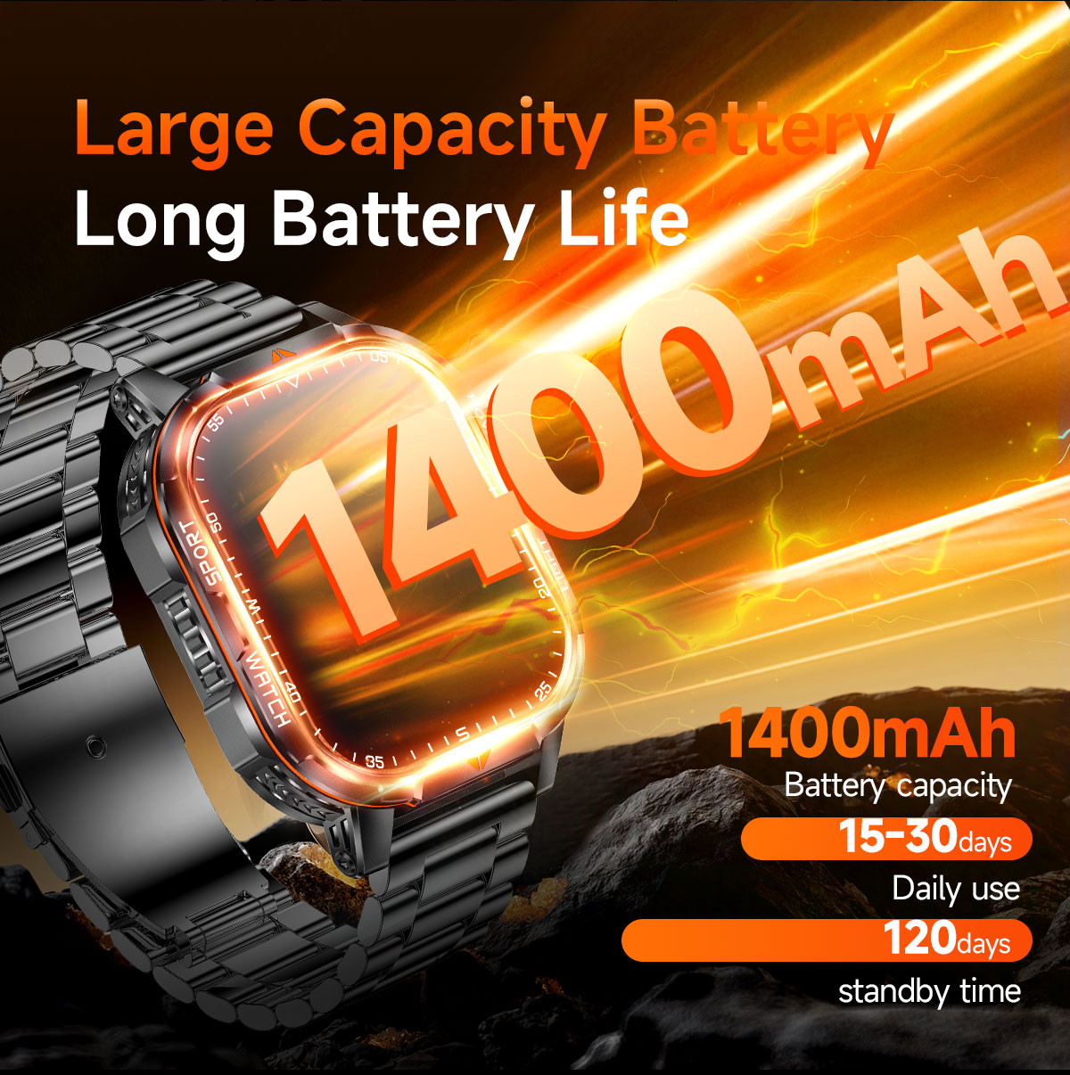 2026 New 1400mAh Super Large B - Smartwatch Watches For Men With Gps ulasan dan harga
