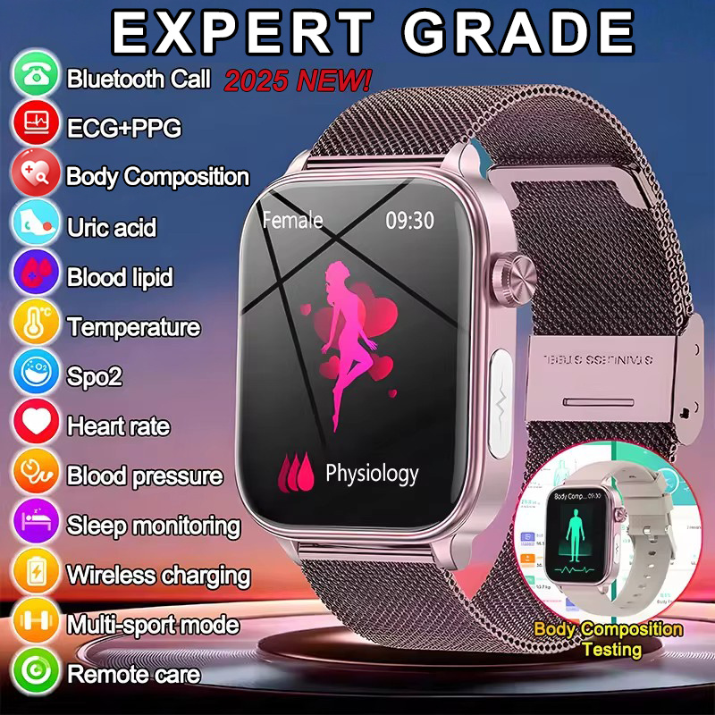2025 New ECG+PPG Monitoring Sm - Smartwatch Health Watches For Women ulasan dan harga