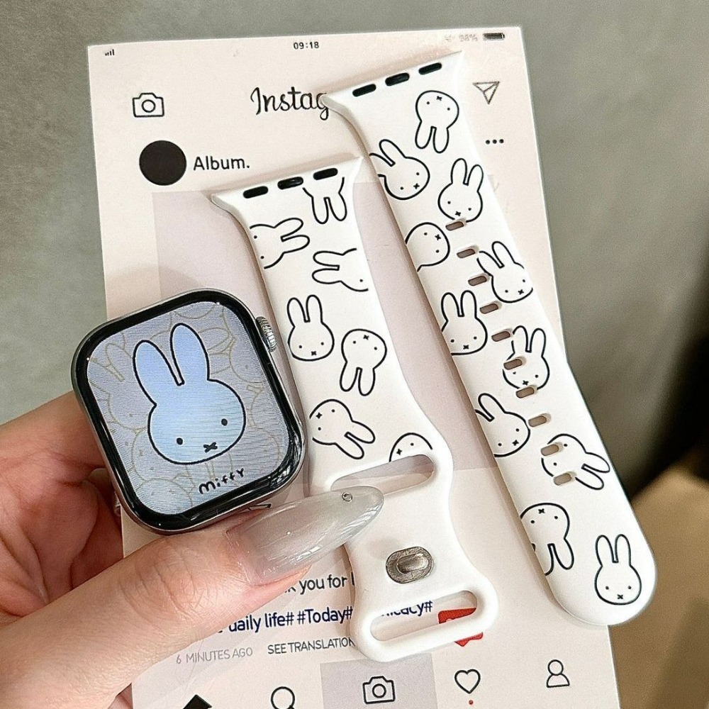Cute Miffy Rabbit Cartoon Watc - Apple Watch Band ulasan dan harga